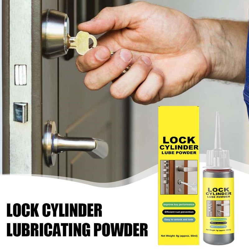 Graphite Lubricant Powder, Lock Cylinder Lube Powder With No Dust, Home Products For Window Guides, Car Locks, Bearings, Keys, Door Guides & Anti-Theft Door Lock Hinge (2 Pcs) - Image 2